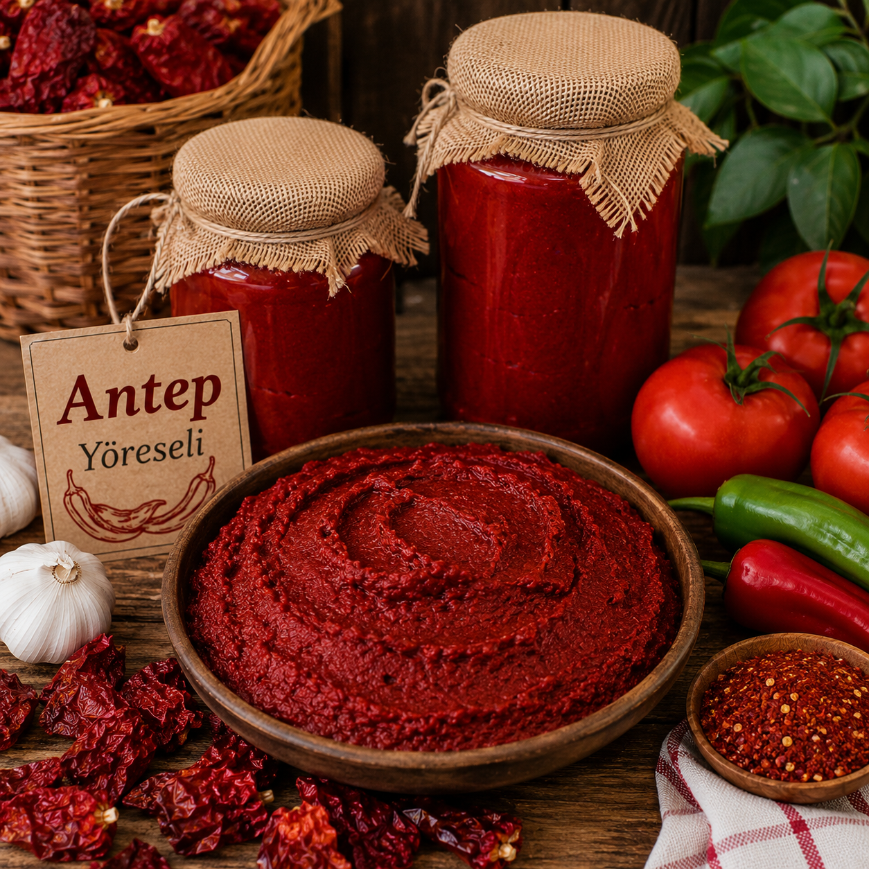 Antep Yöresine Özel Doğal Ev Yapımı Domates Salçası